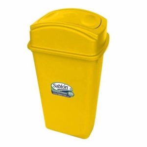 CESTO - BOTE 80L LATERAL TAPA BALANCIN AMARILLO 8403AM