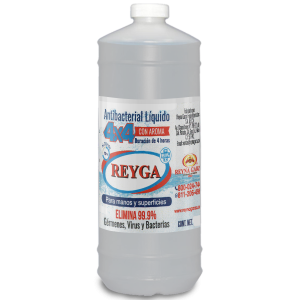 SANITIZANTE ANTIBACTERIAL LIQUIDO - SPRAY 70%ALC. REYGA 4X4 CON AROMA 920 ML.
