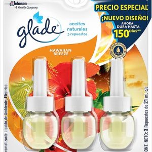 AROMA LIQUIDO GLADE ACEITES NATURALES 3 REPUESTOS 21ML. CADA UNO